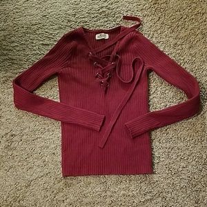 Flirty Burgandy Hollister Top